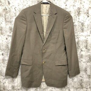 Boss Hugo Boss Mens 46L 100% Wool Blazer Sport Coat Beige 2 Button